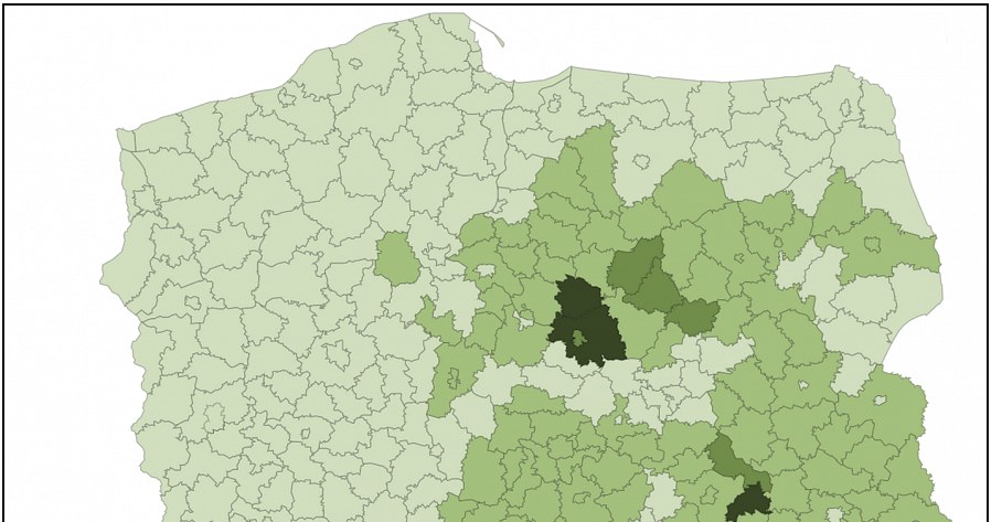 Popularność aut z LPG w poszczególnych regionach Polski