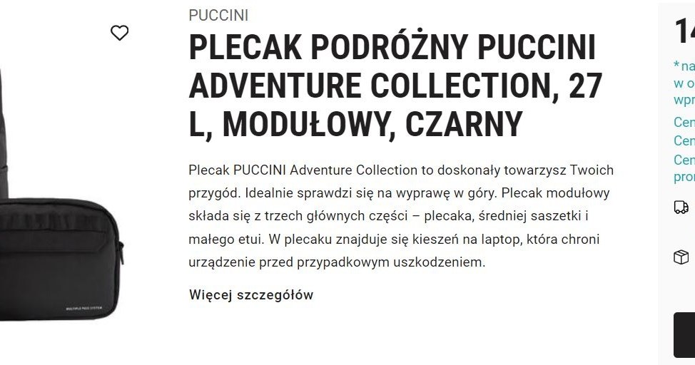 Popularny plecak Puccini w promocji w Biedronka Home! /Biedronka Home /INTERIA.PL