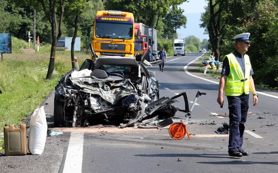 Poranny wypadek na zakopiance /Grzegorz Momot /PAP