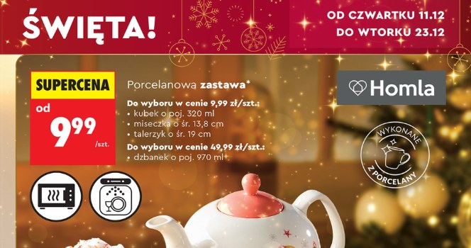 Porcelanowa świąteczna zastawa Homla już od 9,99 zł w Biedronce! /Biedronka /INTERIA.PL
