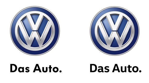 Porównanie hasła reklamowego Volkswagena pisanego starą i nową czcionką /Volkswagen