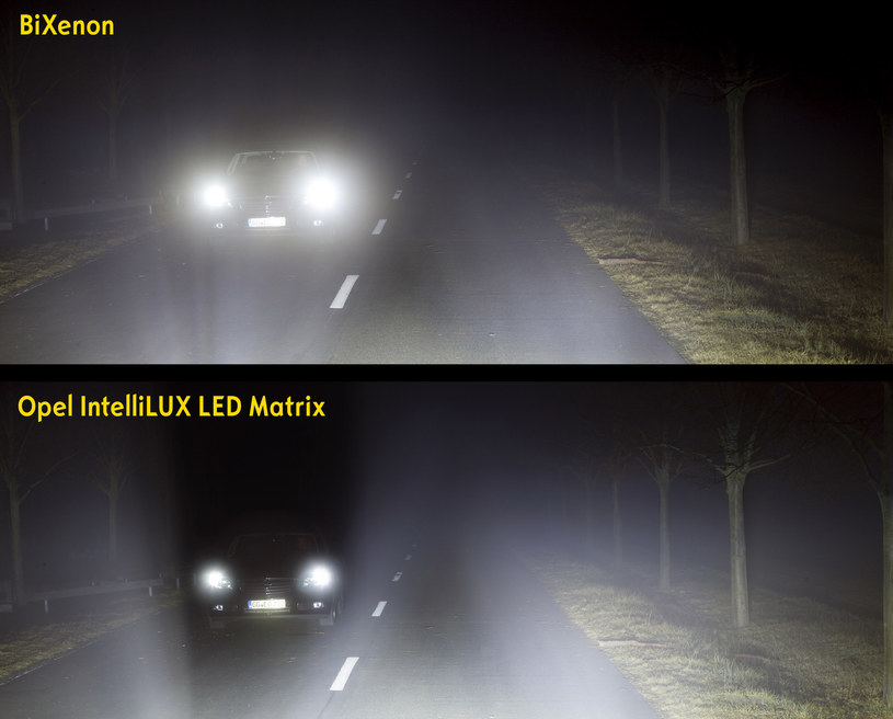 Porównanie świateł ksenonowych i LED matrix /Opel