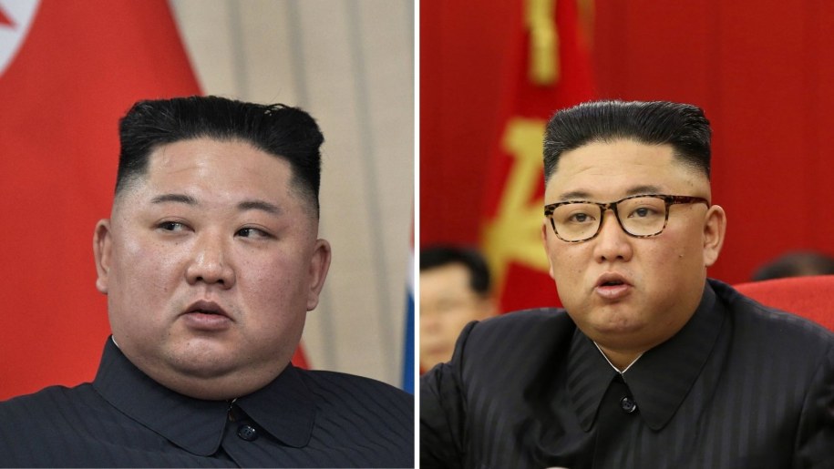 Porównanie zdjęć Kim Dzong Una z 2019 (po lewej) i 2021 (po prawej) /ALEXEI NIKOLSKY  /PAP/EPA
