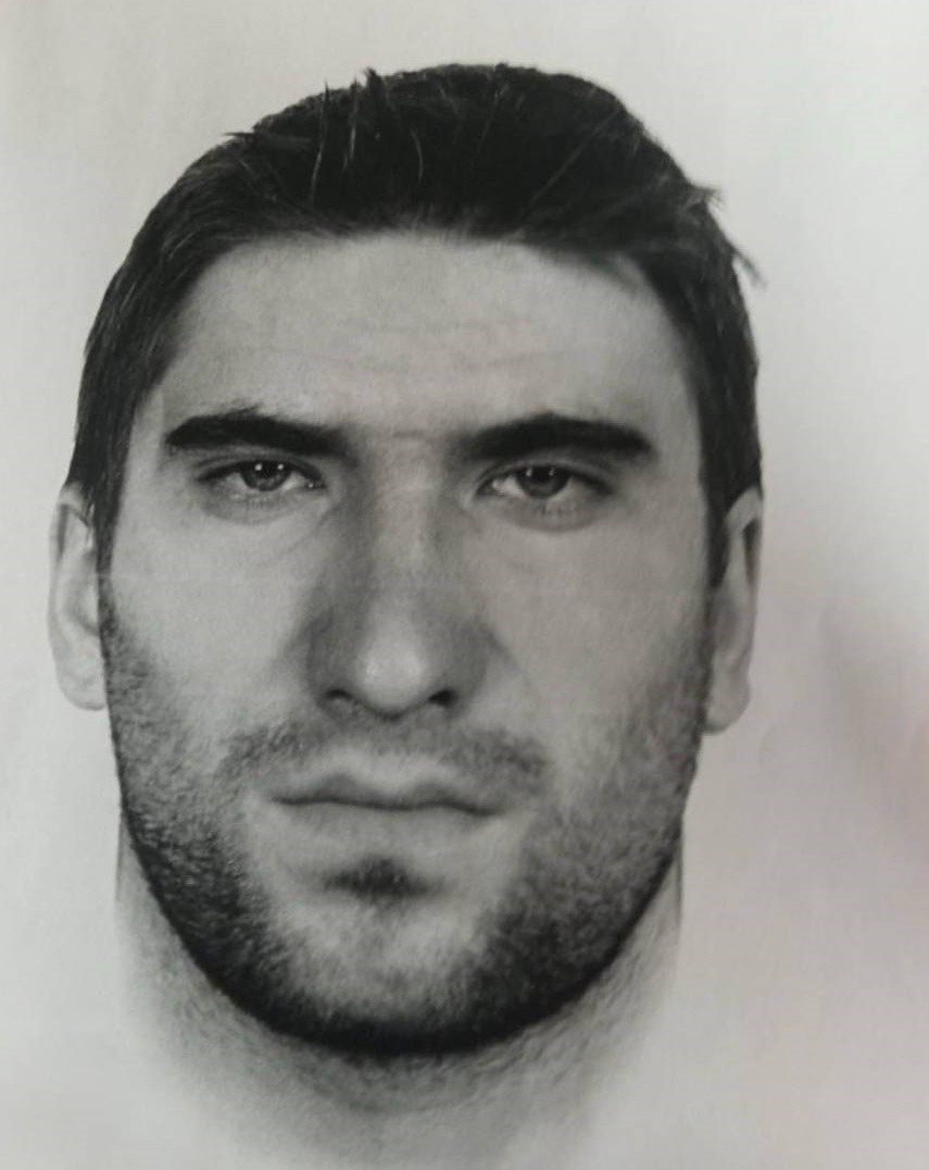 Portret pamięciowy poszukiwanego napastnika /KPP Żyrardów /Policja