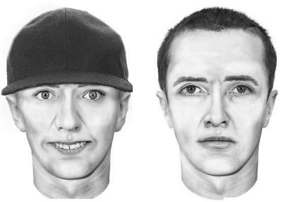 Portrety pamięciowe jednego z poszukiwanych oszustów /Śląska policja /