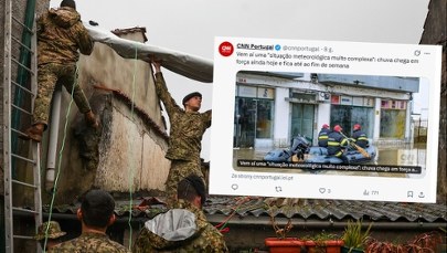 Portugalia pod wodą. Setki nieprzejezdnych dróg, 100 tys. domów bez prądu