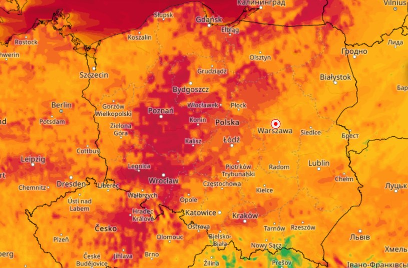 Porywy wiatru w czwartek wieczorem /IMGW /