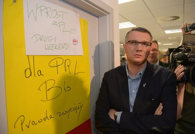 Poseł Kongresu Nowej Prawicy Przemysław Wipler w siedzibie tygodnika "Wprost" /Radek Pietruszka /PAP