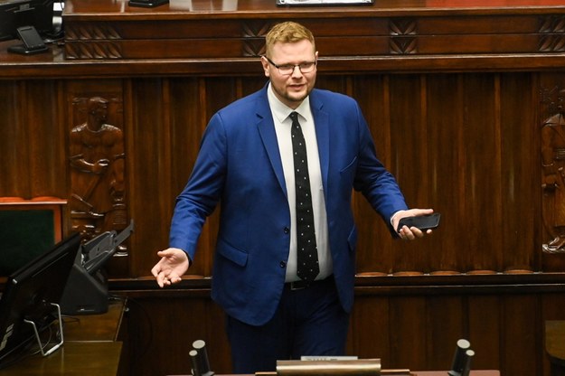 Poseł PiS Michał Woś na sali obrad Sejmu /Piotr Nowak /PAP