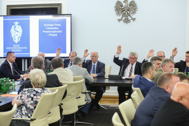 Posiedzenie senackiej komisji praw człowieka, praworządności i petycji. /Rafał Guz /RMF FM
