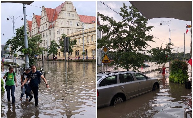 Potężna burza z gradem przeszła nad Gdańskiem. Zalane są ulice i tunele