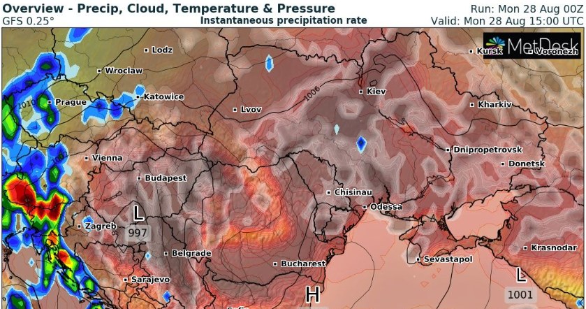 Potężne burze nadciągają nad Chorwację od północy. Synoptycy ostrzegają, że pojawią się w dużej części kraju /wxcharts