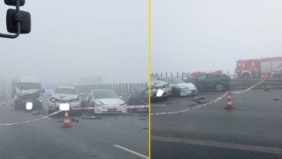 Potężny karambol na A4. Auta wpadały na siebie jedno po drugim