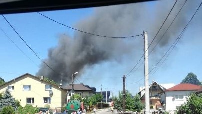 Potężny pożar składowiska opon koło Olkusza