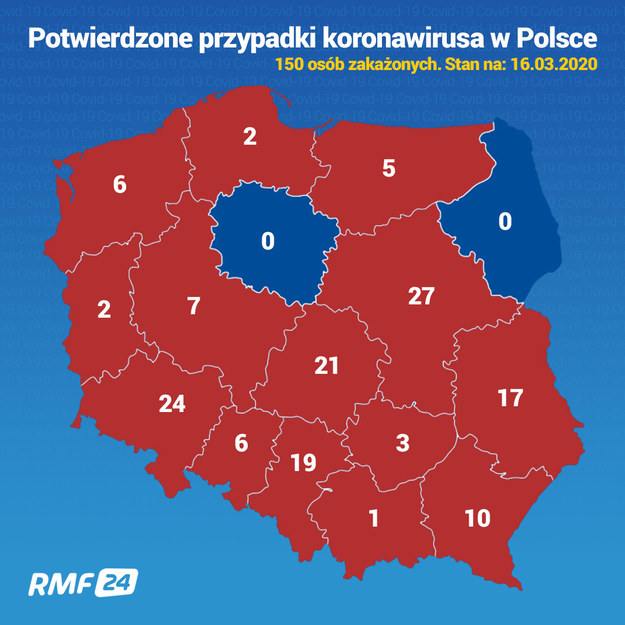 Potwierdzone przypadki koronawirusa w Polsce /RMF FM