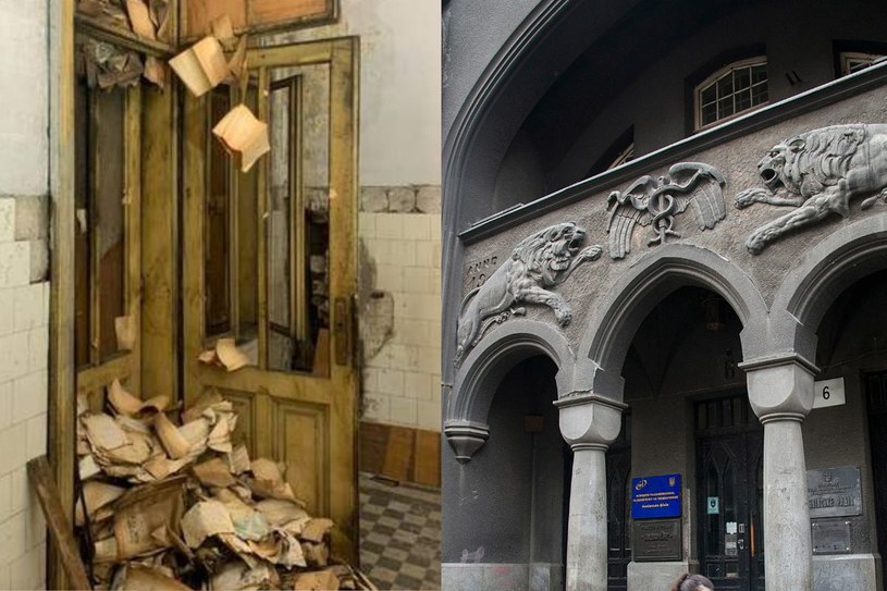 Poutykane w drzwiach, oknach i w szparach między nimi ponad pół wielu spędziły archiwalne listy, dokumenty i książki/ Facebook /Andrzej Sidor /Agencja FORUM