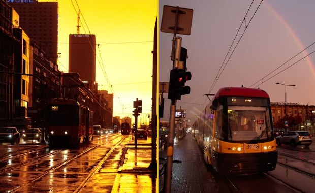 Powalone drzewa i oderwana elewacja. Burza przeszła przez Warszawę