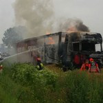 Poważny wypadek na Opolszczyźnie. Ciężarówka stanęła w ogniu