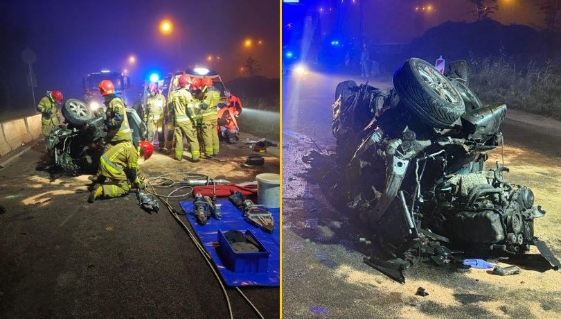 Poważny wypadek w Gdańsku. Osobówka dachowała, w środku czwórka nastolatków /KM PSP Gdańsk /Państwowa Straż Pożarna