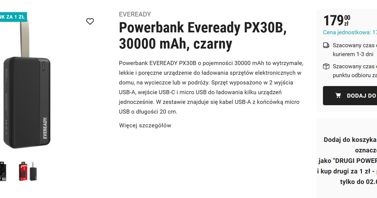 Powerbank za złotówkę w Biedronce! Wystarczy spełnić jeden prosty warunek! /Biedronka Home /INTERIA.PL