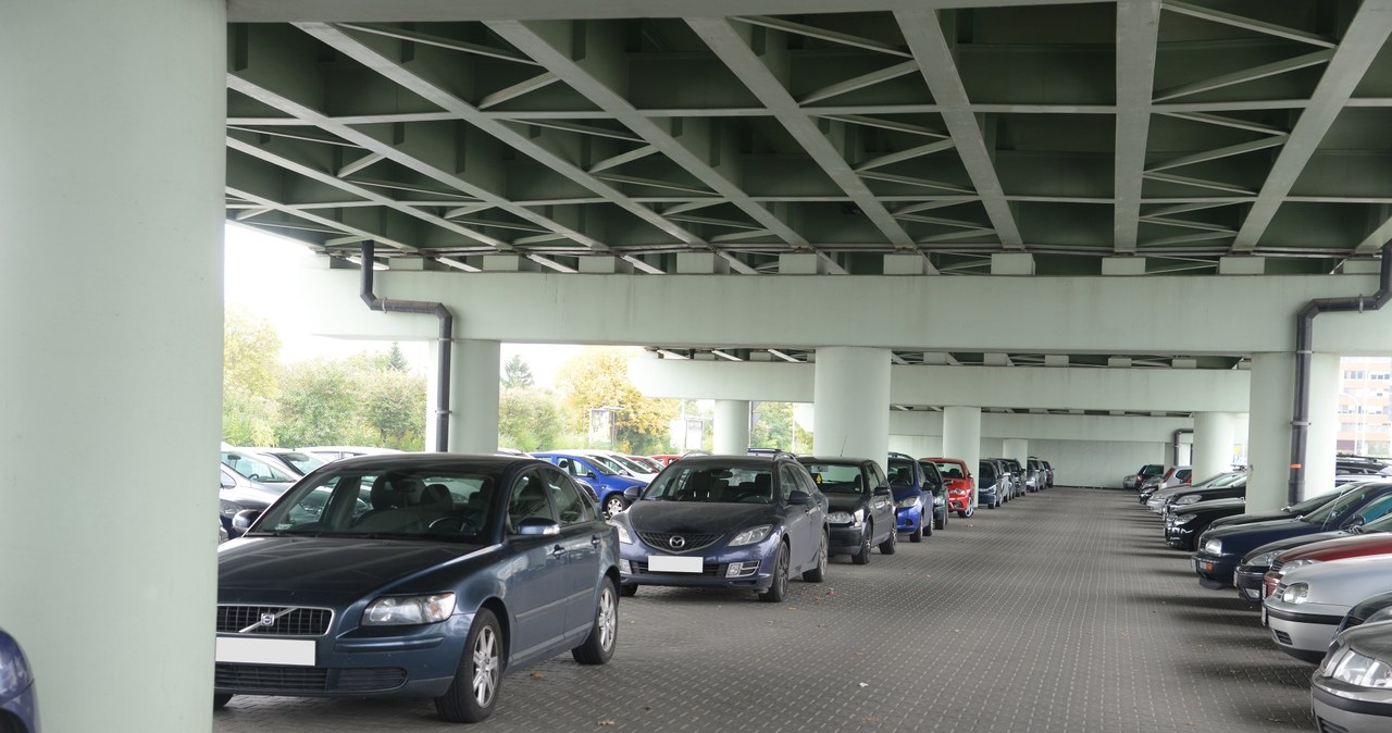 Powierzchnia pod wiaduktem często służy za parking. Jednak przepisy zabraniają parkowania na pasie między jezdniami oraz powierzchniach wyłączonych. /Motor