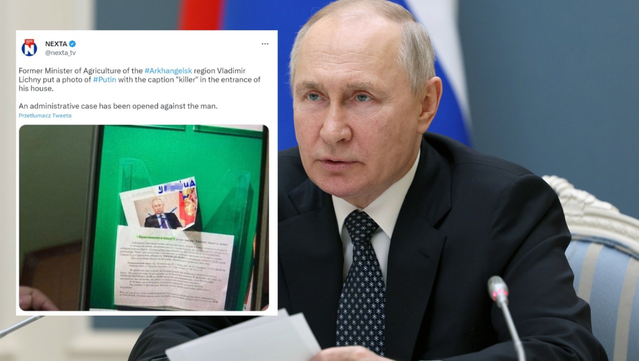 Powiesił zdjęcie Putina z napisem "morderca". Rosyjski polityk zatrzymany