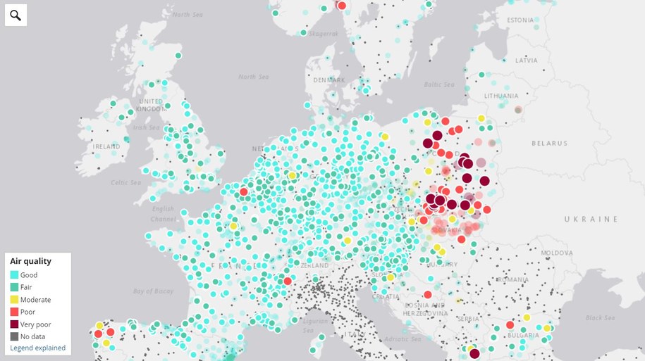 Powietrze w Polsce najgorsze w Europie /eea.europa.eu /