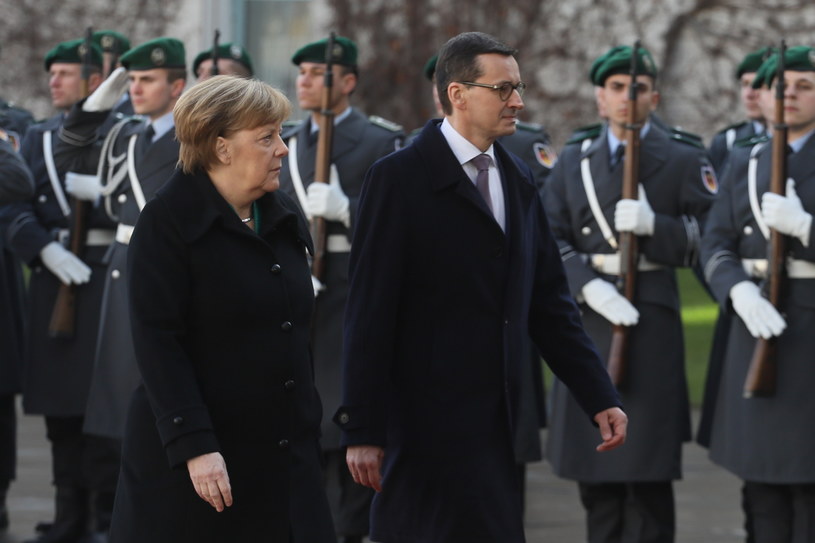 Powitanie premiera Morawieckiego w Berlinie /Paweł Supernak /PAP