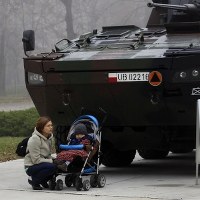 Powitanie żołnierzy 17. Wielkopolskiej Brygady Zmechanizowanej z Międzyrzecza i Wędrzyna