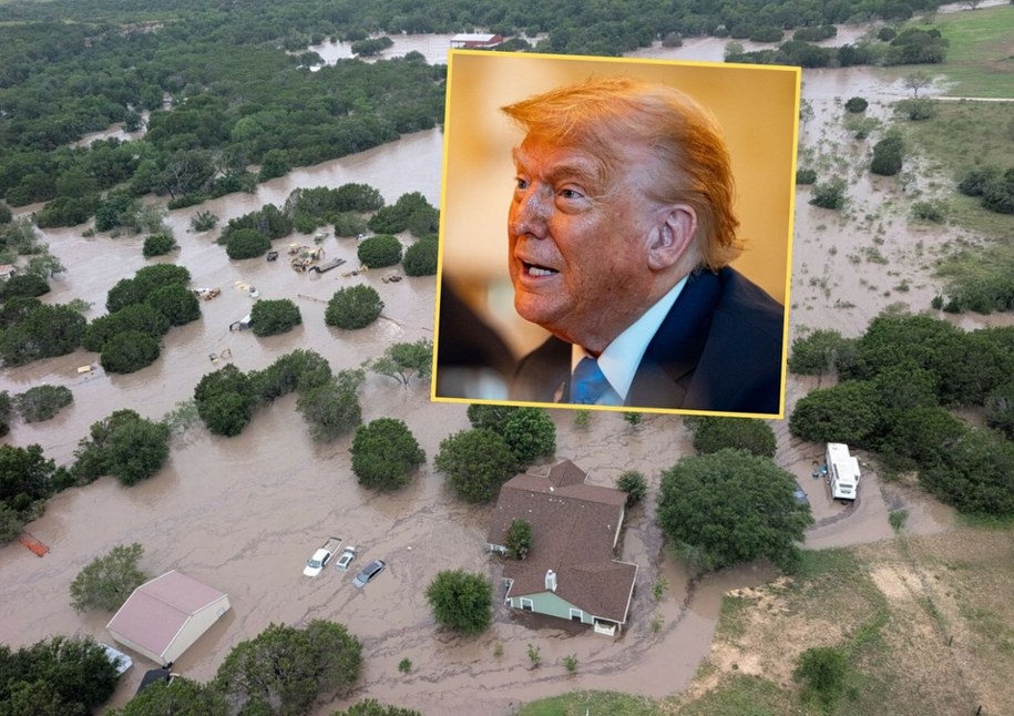 Powódź w Teksasie to "akt Boga" - stwierdziła rzecznika Białego Domu, fot. PAP/EPA/AL DRAGO / POOL /East News