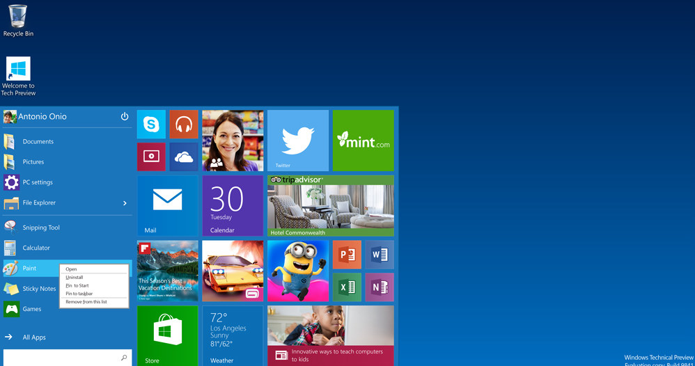 Powraca Menu Start - nowa wersja to połączenie Windows 7 i Windows 8 /materiały prasowe