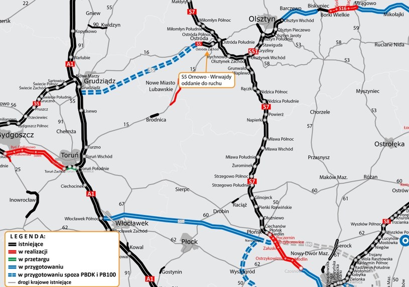 Powstało pierwsze 5 km drogi S5, która połączy autostradę A1 i drogę S7. Na kolejne odcinki trzeba będzie poczekać kilka lat /GDDKiA