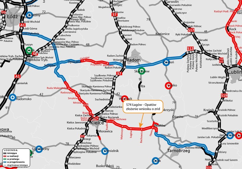 Powstanie kolejny odcinek drogi ekspresowej S74. 630 mln za 18 km trasy