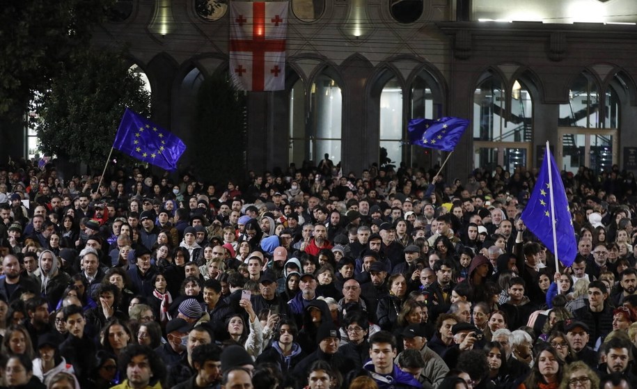 Powyborcze protesty w Tbilisi /	AA/ABACA /PAP/Abaca