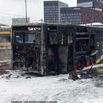 Pożar autobusu miejskiego w Łodzi