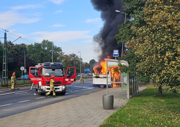 Pożar autobusu MPK w Krakowie /Gorąca Linia RMF FM