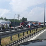Pożar autobusu na A4 koło Wieliczki. Pojazdem podróżowało 20 dzieci