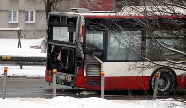 Pożar autobusu na przystanku w Sosnowcu