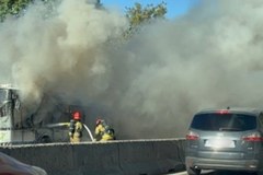 Pożar autobusu w Krakowie. Pojazd stanął w ogniu