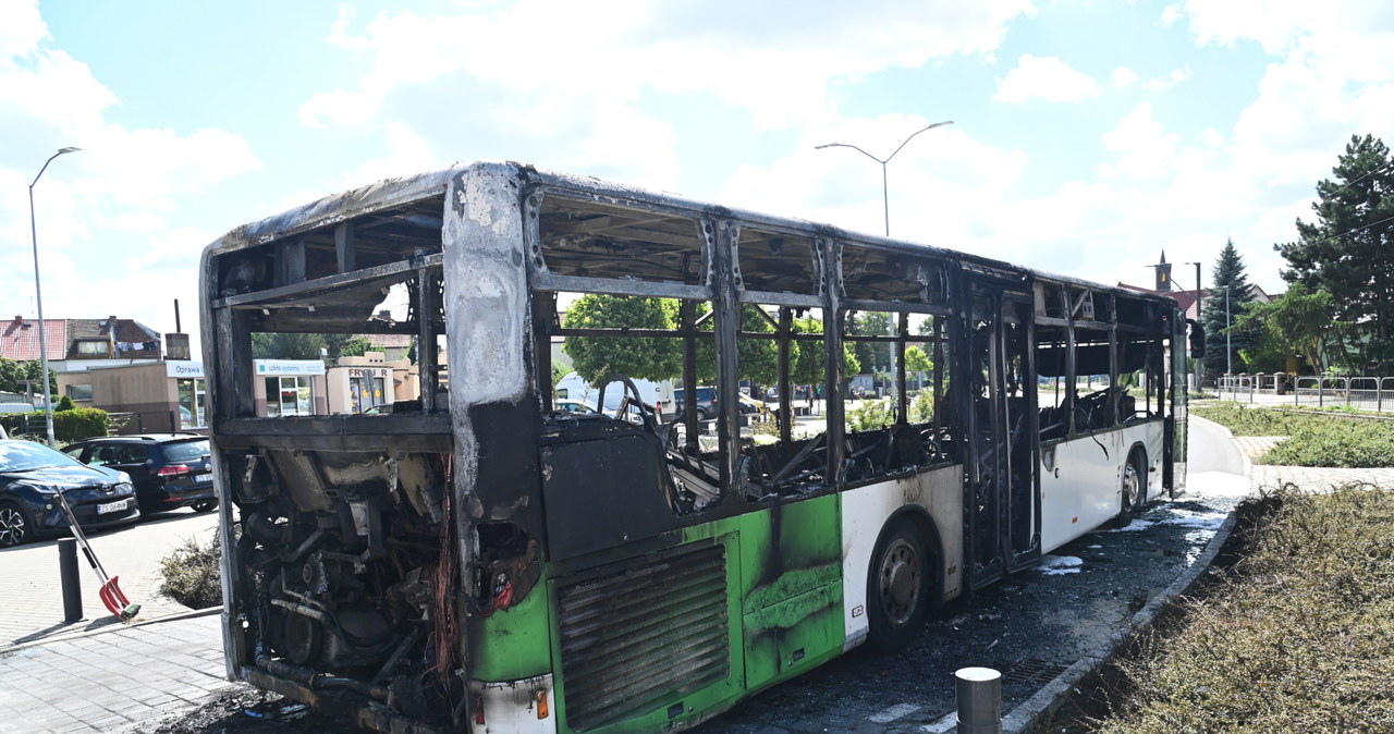Pożar autobusu w Szczecinie