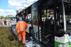 Pożar autobusu w Szczecinie