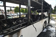 Pożar autobusu w Szczecinie