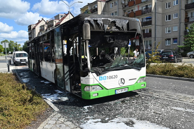 Pożar autobusu w Szczecinie /	Marcin Bielecki   /PAP