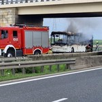 Pożar autokaru na opolskim odcinku autostrady A4