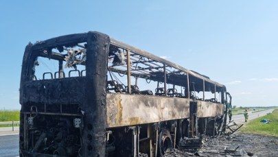 Pożar autokaru z wycieczką ósmoklasistów