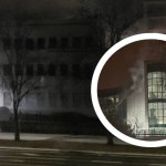 Pożar banku NBP w Kielcach. Zapaliła się część elewacji budynku