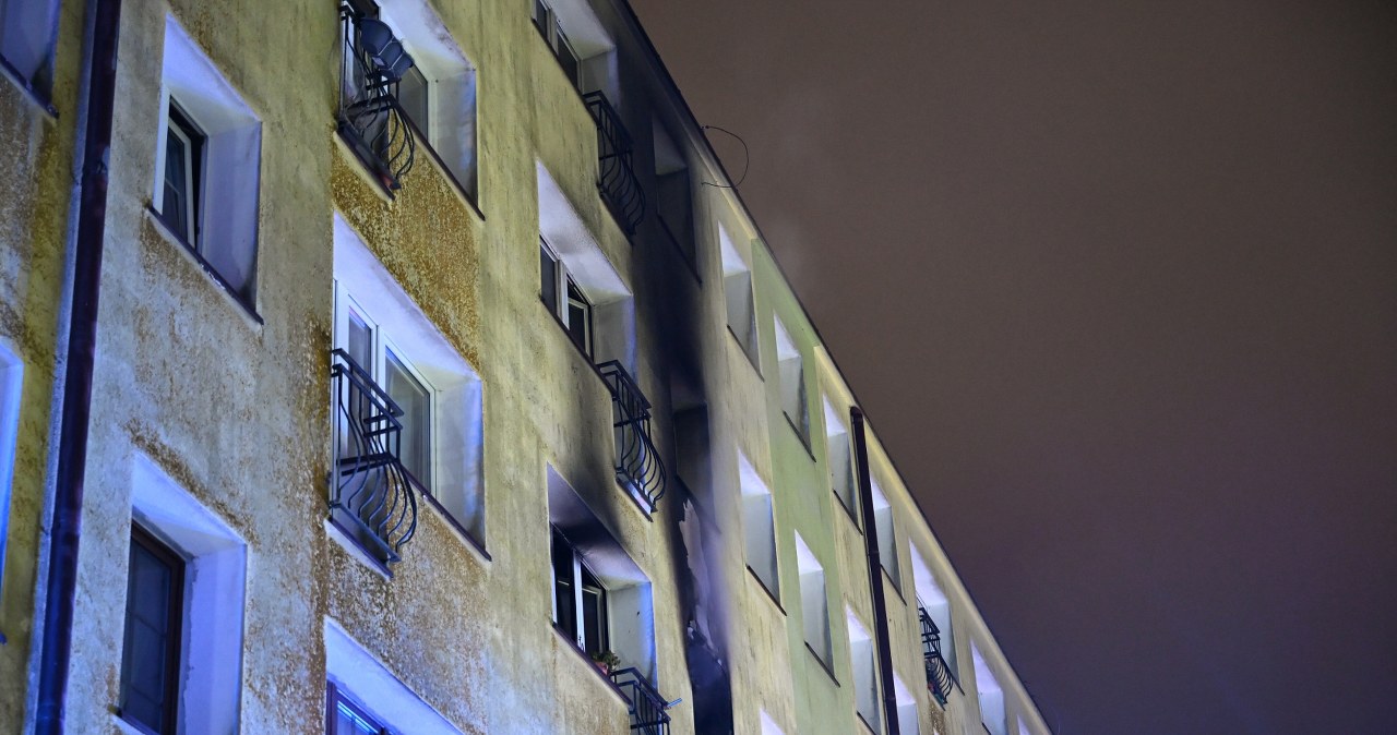 Pożar bloku w Koszalinie
