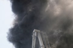 Pożar bloku w przy ul. Flisa Warszawie