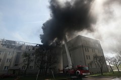 Pożar bloku w przy ul. Flisa Warszawie