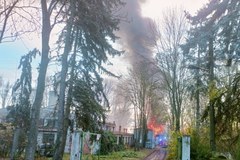 Pożar byłego PGR-u w Konarzewie